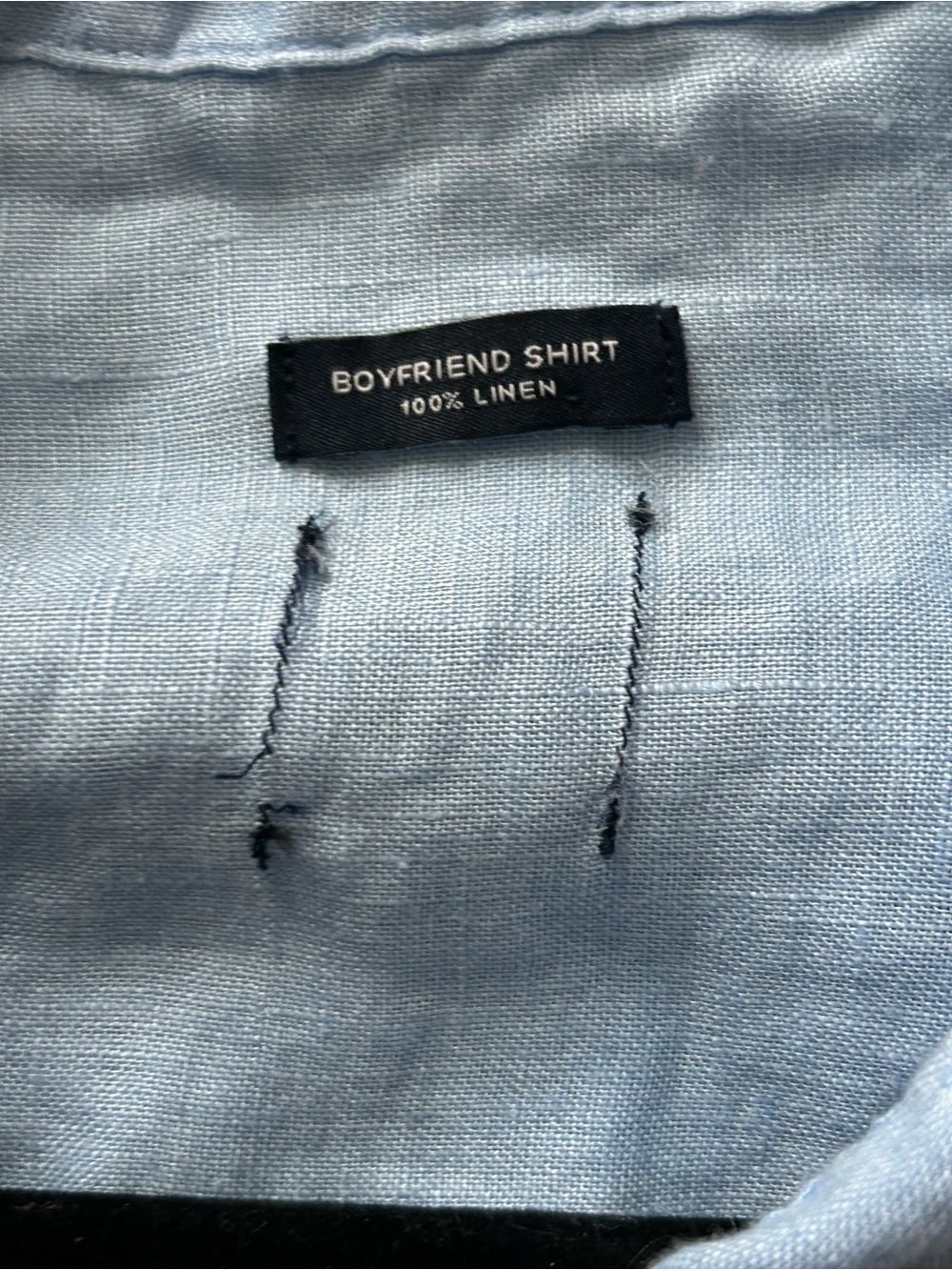 Gap Linen Oversized Boyfriend Shirt Button-Up Women’s XXL Blue Coastal - Picture 4 of 6